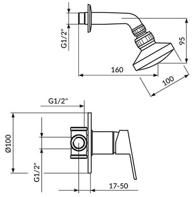 Rosan Jednoručna baterija za kadu sa ručnim tušem JA311002 - dodatni pogled