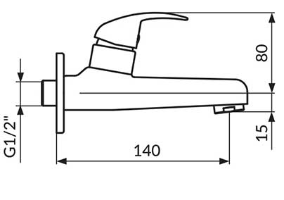 Rosan Jednoručna slavina za hladnu vodu JP521001 - dodatni pogled