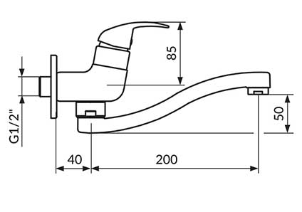 Rosan Jednoručna slavina za hladnu vodu JP522S20 - dodatni pogled