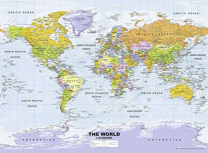 Slagalica 500 delova - Geopolitička karta sveta - Ravensburger 14755 - dodatni pogled