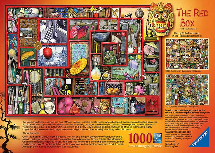 Ravensburger Puzzle 1000 delova - Crvena kutija Kolin Tompson 19398 - dodatni pogled