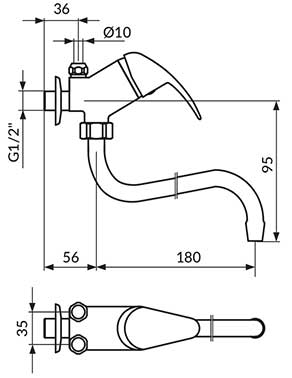 Rosan Jednoručna slavina za prelivni bojler JP362018 - dodatni pogled