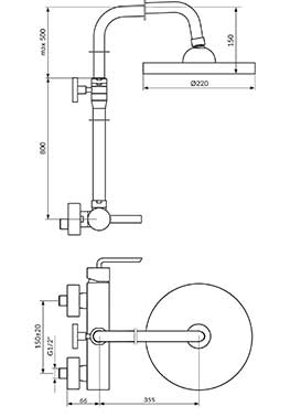 Rosan Baterija za kadu sa usponskim tušem JO37252 - dodatni pogled