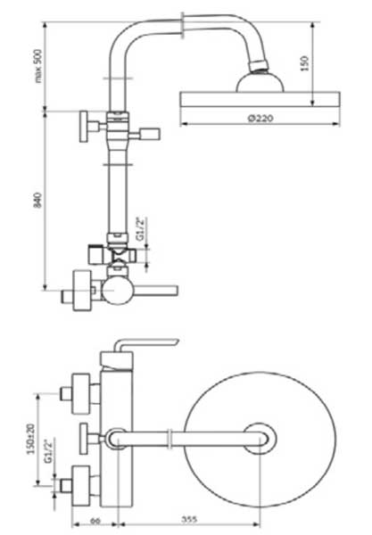 Rosan Baterija za kadu sa usponskim i ručnim tušem JO37251 - dodatni pogled