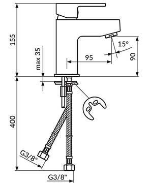 Rosan Baterija za lavabo JQ30101B - dodatni pogled
