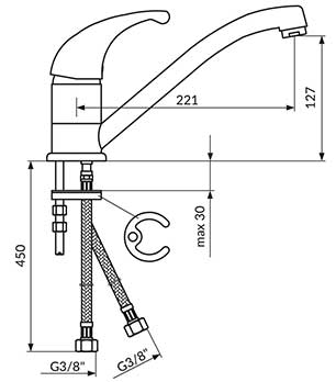 Rosan Baterija za sudoperu od nerđajućeg čelika JS38101 - dodatni pogled