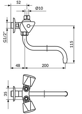 Rosan Zidna slavina za prelivni bojler K09101 - dodatni pogled