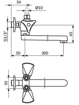 Rosan Zidna slavina za prelivni bojler K09203 - dodatni pogled
