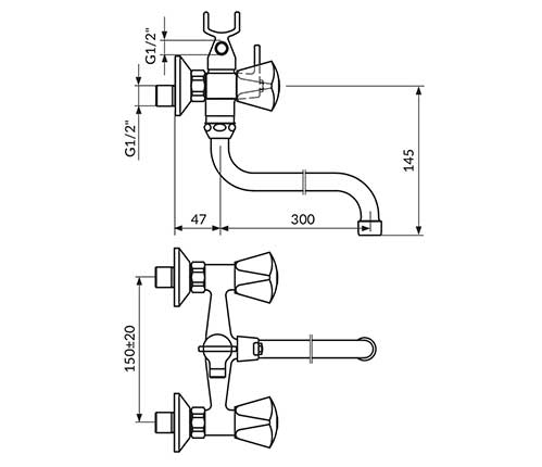 Rosan Baterija za kadu sa ručnim tušem K11101 - dodatni pogled