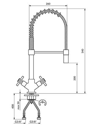 Rosan Baterija za sudoperu sa delom za ispiranje koji se izvlači XO38801 - dodatni pogled