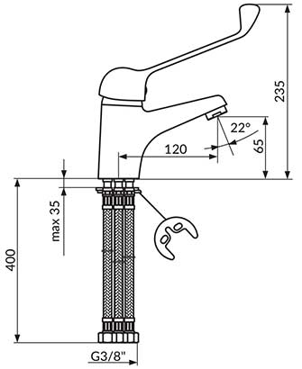 Rosan Baterija za lavabo sa tri cevi J30L003 - dodatni pogled