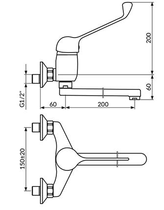 Rosan Zidna baterija sa lekarskom ručicom J32L001 - dodatni pogled