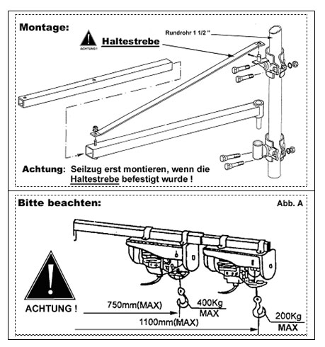 Konzola za gradjevinsku dizalicu 100-400kg  001715 - dodatni pogled