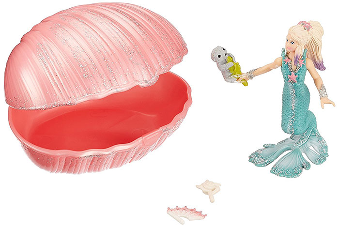 Schleich Figura Bayala - Sirena sa malom fokom u školjci 70564 - dodatni pogled