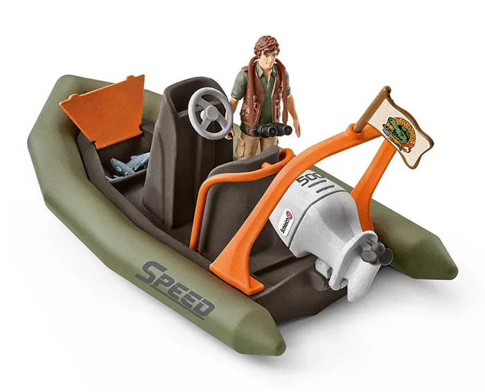 Schleich Figure - Istraživački čamac i rendžer 42352