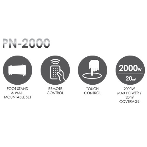 Bauer panelni radijator PN-2000 bela, 2000 W - dodatni pogled