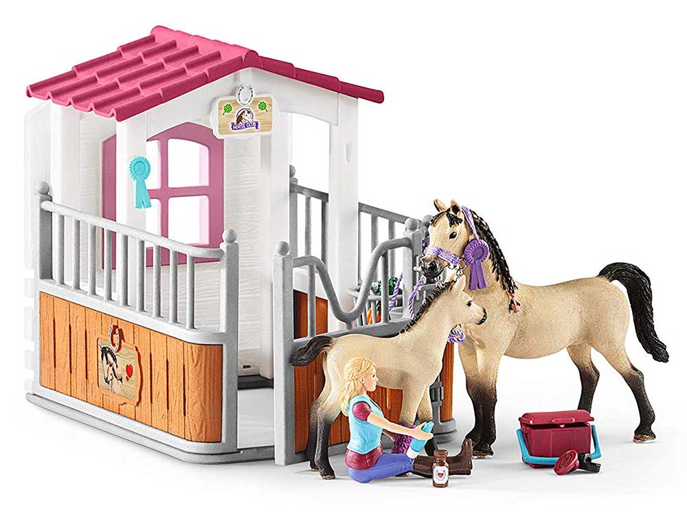 Schleich Figure - Štala sa arapskim konjima i čuvarom 42369 - dodatni pogled