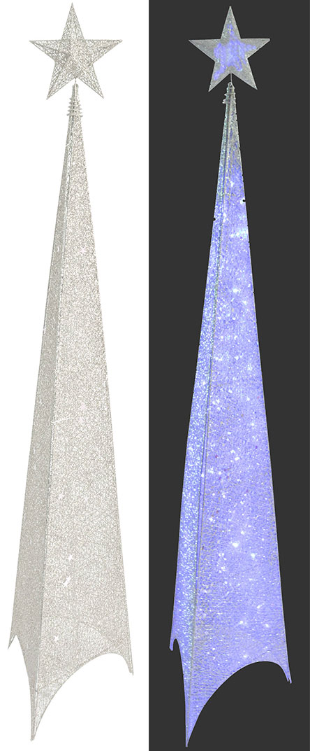 Svetleća Piramida - Beli Abažur 120 cm Jelka - dodatni pogled