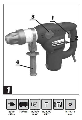 Elektropneumatska čekić bušilica WBH1000 71110001 - dodatni pogled