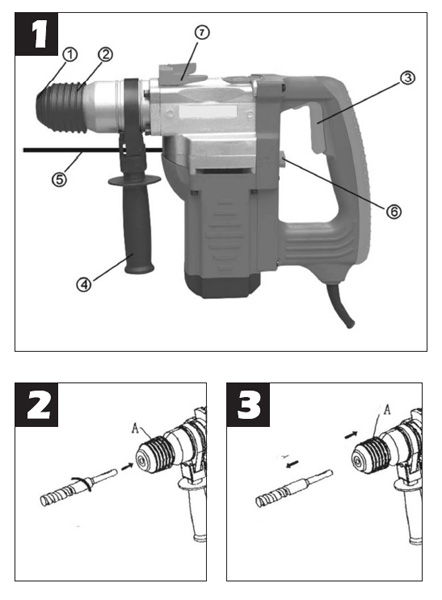 Elektropneumatska čekić bušilica WBH1500 71115000 - dodatni pogled