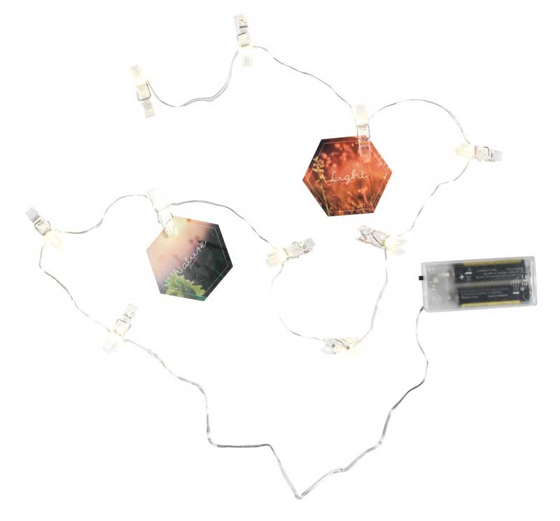 Novogodišnje dekorativne lampice na baterije u obliku štipaljki 10LED - dodatni pogled