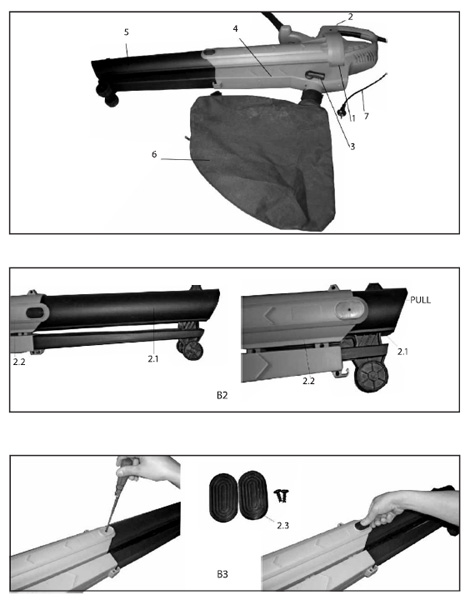 Usisivač - duvač lišća EVG2600, 320200060 - dodatni pogled