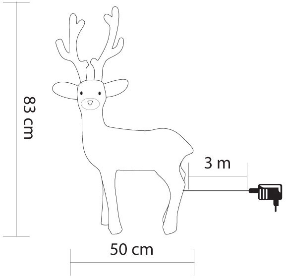 Veliki svetleći irvas 83cm KDA4 - dodatni pogled