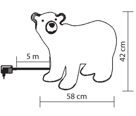 Veliki svetleći polarni medved 120LED KDA6 - dodatni pogled