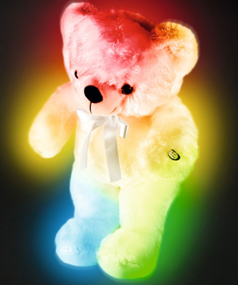 Višebojno LED noćno svetlo u obliku plišanog mede PM01/BG - dodatni pogled