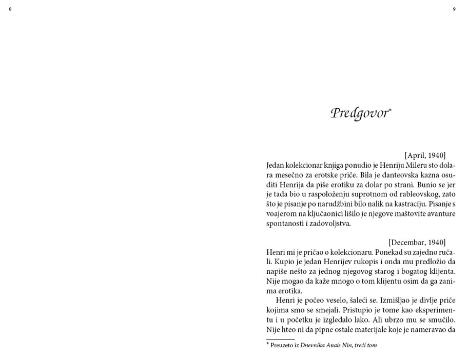 Venerina Delta, Anais Nin - dodatni pogled