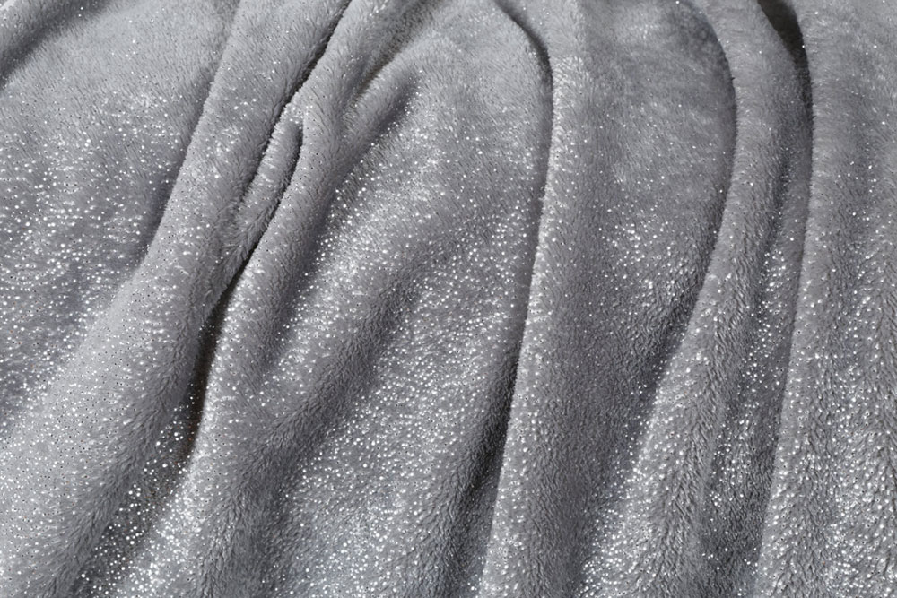 Mekano svetlucavo ćebe sivo - dodatni pogled