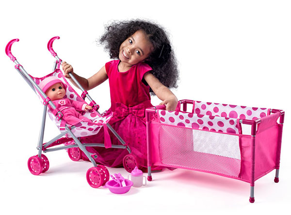 Woodyland Lutka beba + kolica + kevetac 91857 - dodatni pogled