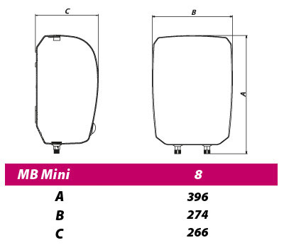 Malolitražni bojler MT 8N emajlirani kazan - dodatni pogled