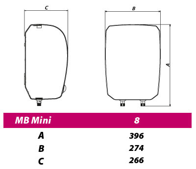 Malolitražni bojler MT 8N inox kazan - dodatni pogled