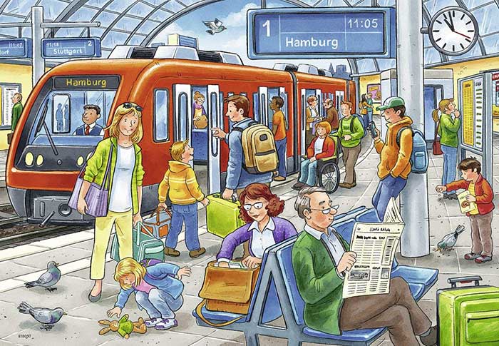 Ravensburger Puzzle 2x12 Železnička stanica 07611 - dodatni pogled