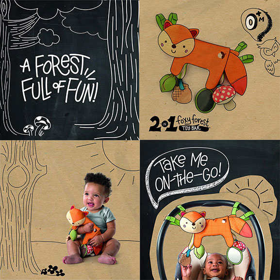 KIDS II BrightStarts 2 u 1 igračka LIJA 2-in-1 Foxy Forest Toy Bar - dodatni pogled