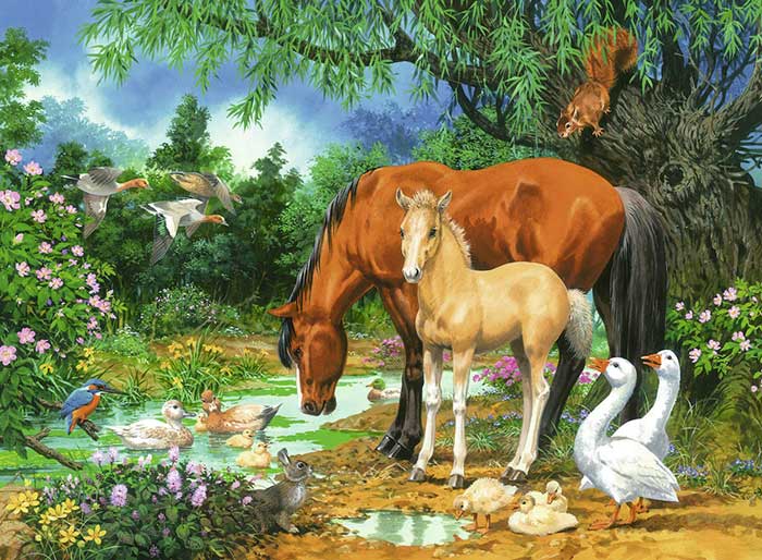 Ravensburger Puzle 100 delova - Idila na jezercetu 10833 - dodatni pogled