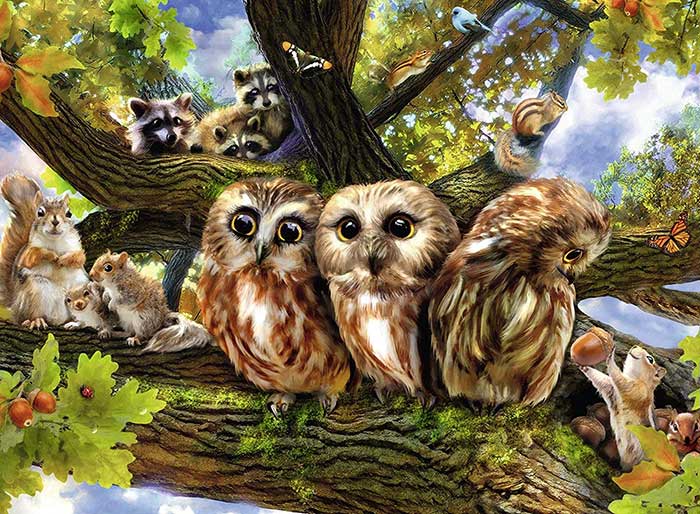 Ravensburger Puzle 200 delova - Sove i družina 12746 - dodatni pogled