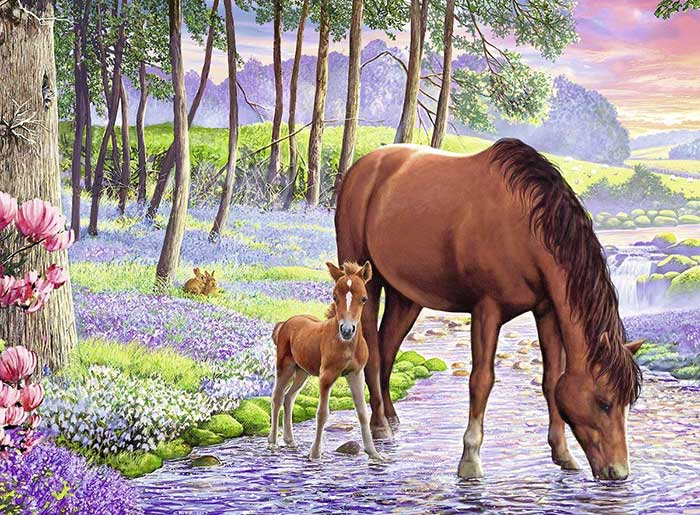 Puzzle 300 delova - Konji na reci Ravensburger 13242 - dodatni pogled