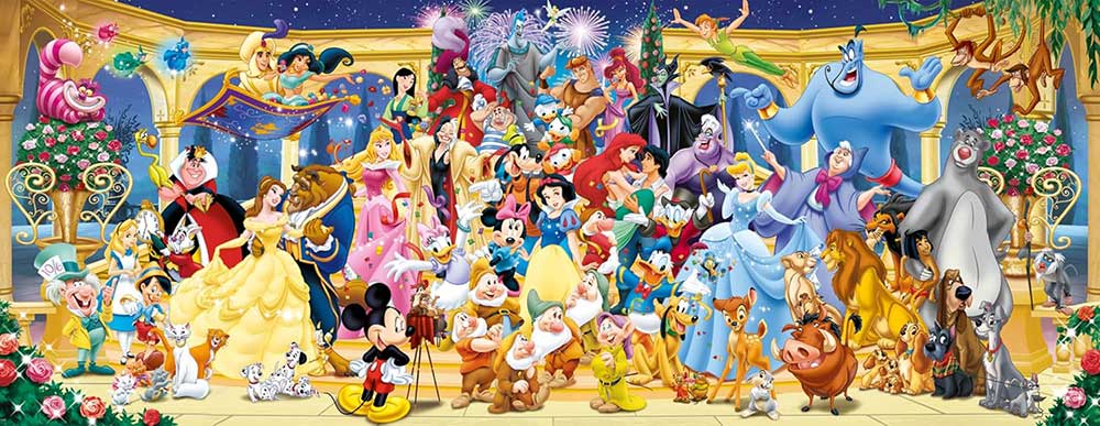 Puzzle Ravensburger Panorama 1000 delova -  Disney Group Photo - dodatni pogled