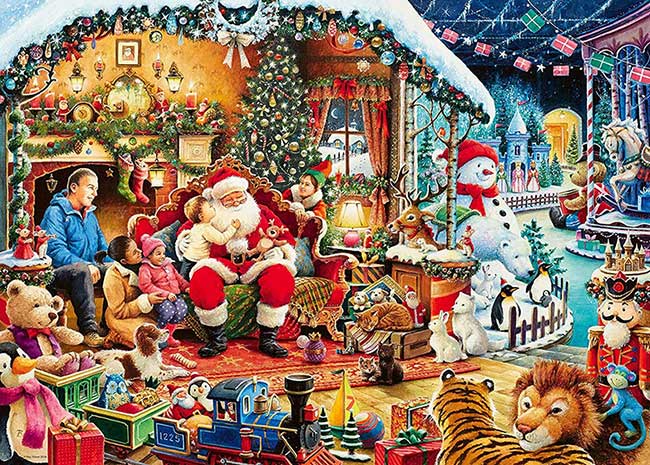 Puzzle Ravensburger 1000 delova -  U poseti Deda Mrazu 15354 - dodatni pogled