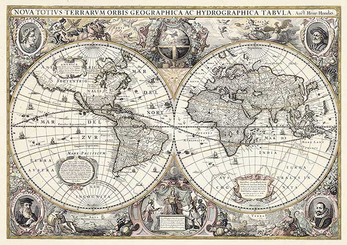 Puzzle 1200 delova - Stara karta sveta + zlatna boja - Ravensburger Touch of Gold 19931 - dodatni pogled