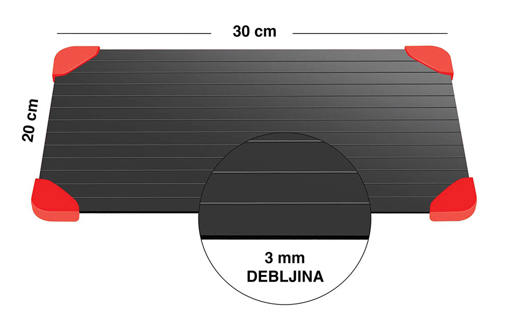 Ploča za brzo odmrzavanje mesa i povrća - dodatni pogled