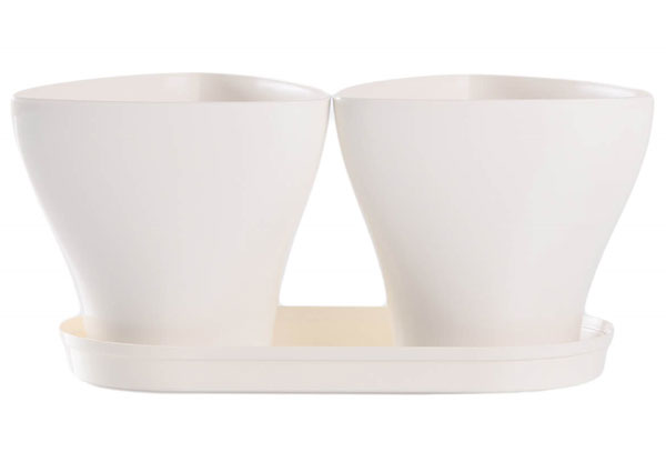 Saksije za cveće sa tacnom Jazz Mix and Play Bela - dodatni pogled