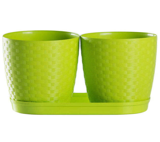 Saksije za cveće sa tacnom Inspira Mix and Play Svetlo zelena - dodatni pogled