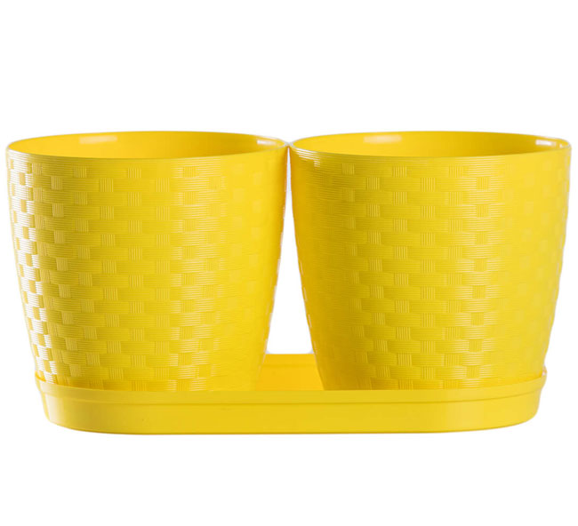 Saksije za cveće sa tacnom Inspira Mix and Play Žuta - dodatni pogled