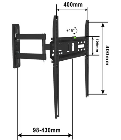 Alpha Full Motion zidni nosač za televizor 32-55 inča 024323 - dodatni pogled