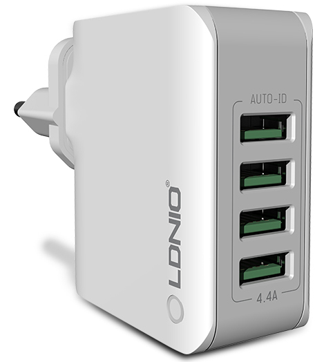 Brzi USB punjač sa 4 porta za baterije prenosnih uređaja Ldnio A4403 - dodatni pogled