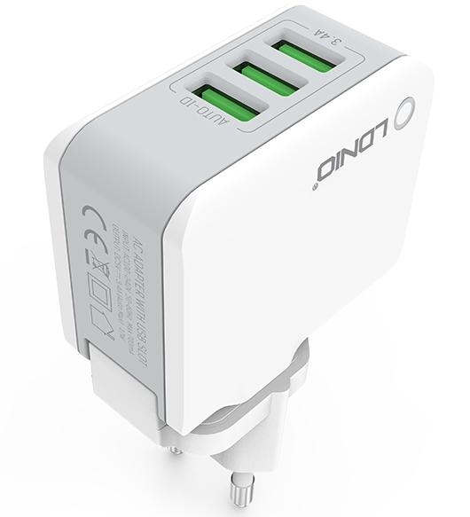 Brzi USB punjač sa 3 porta za baterije prenosnih uređaja Ldnio A3303 - dodatni pogled