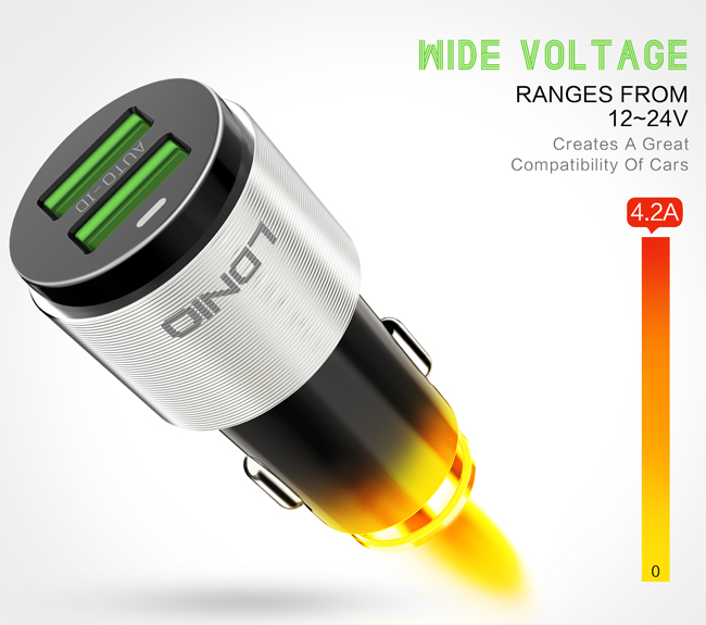 USB punjač iz priključka za upaljač u automobilu LDNIO C403 - dodatni pogled